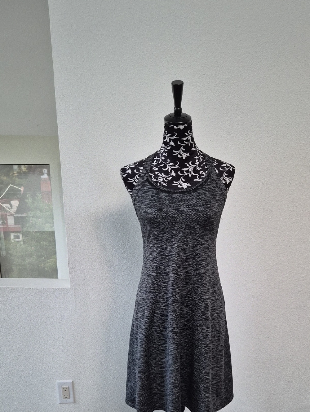 MPG Heathered Black Gray Racerback Mini Dress